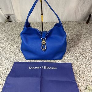 Dooney & Bourke Women's Blue Leather Hobo Bag with Logo Lock